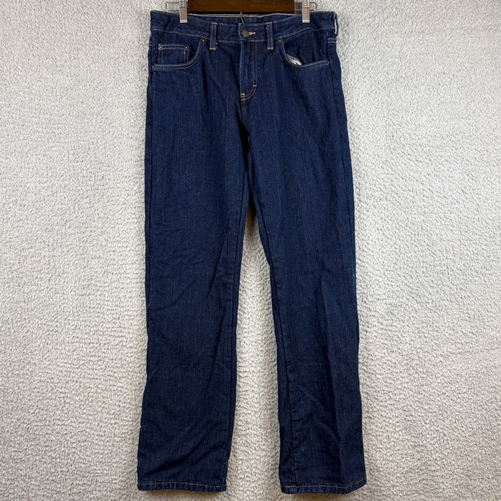 Dickies Jeans Womens 32x30 6 Blue Flannel Lined Straight Leg Workwear Denim